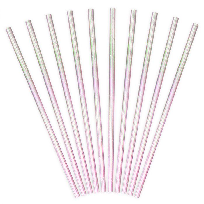  Foto: PARTYDECO cannucce rosa IRIDESCENT PK/10