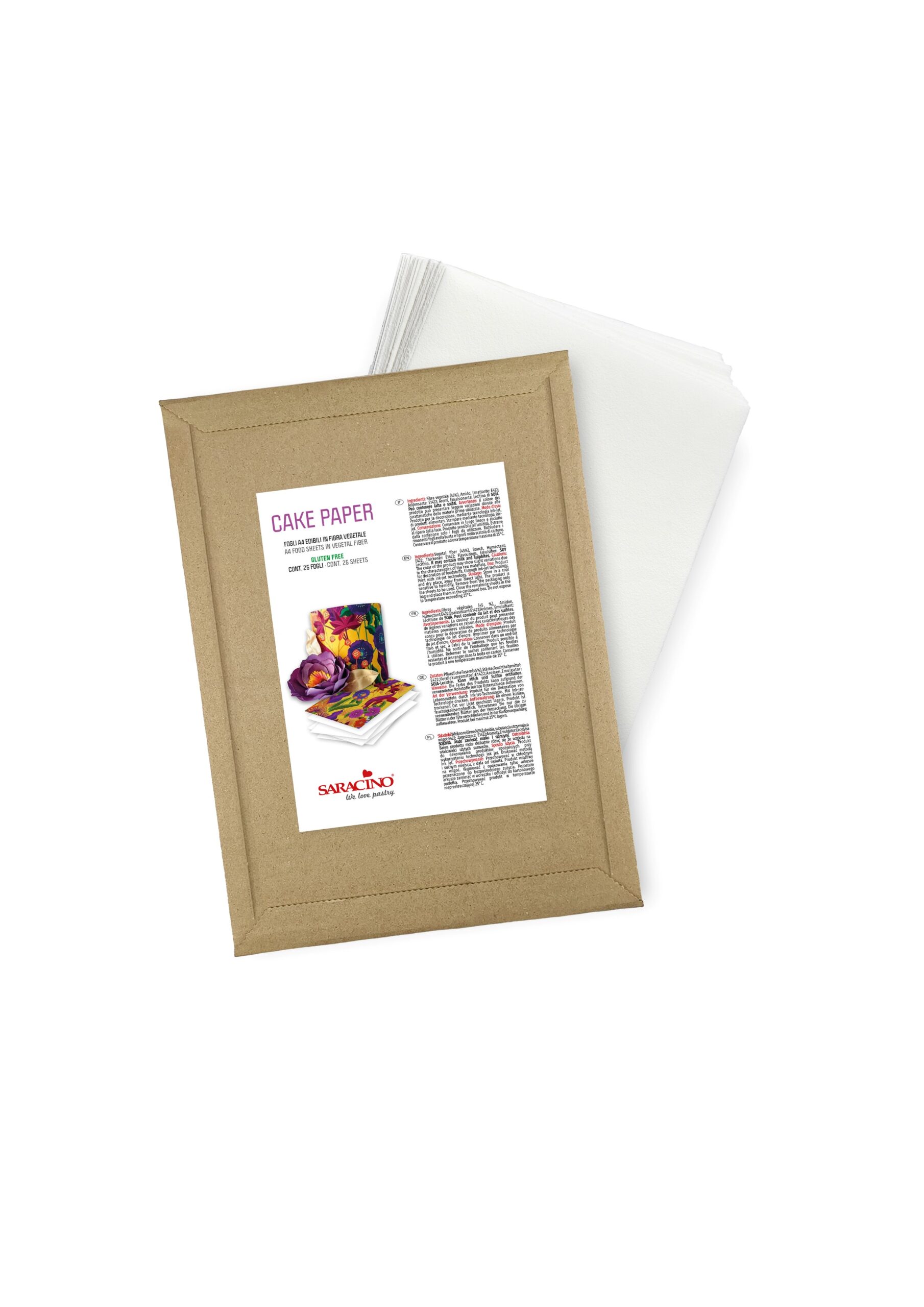  Foto: FOGLI DI CARTA COMMESTIBILE A4 Pz. 25
